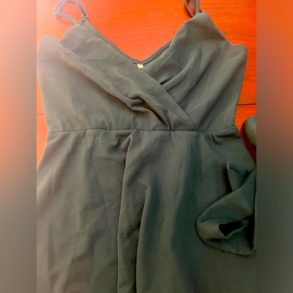 CASURESS  Summer V Neck Mini Dress Spaghetti Strap Skater Dresse with Belt - Picture 9 of 10